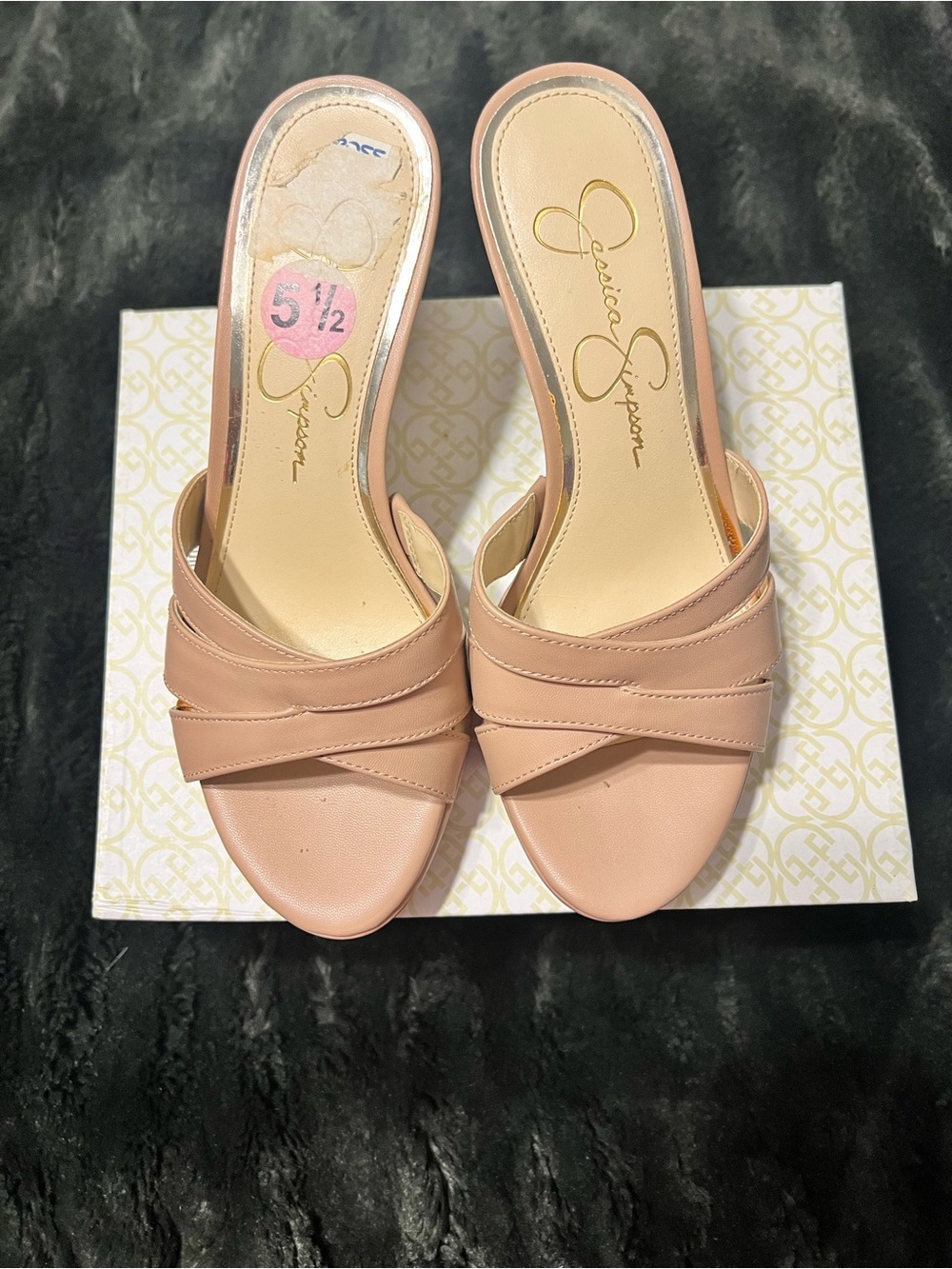 Jessica Simpson Nude Blush Slip-On Mules